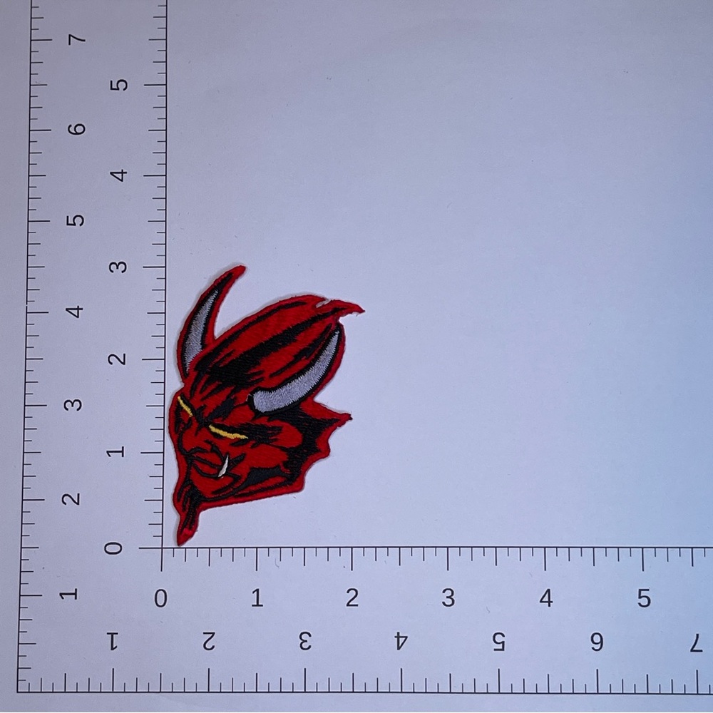 Red Head with Horns Devil Patch